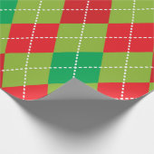Festive Green & Red Checkered Plays Cadeaupapier (Hoek)