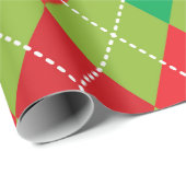Festive Green & Red Checkered Plays Cadeaupapier (Rol Hoek)