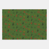 Festive Green Red en Gold Reindeer Inpakpapier Vel (Voorkant)
