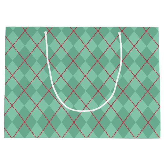 Festive Green Red-kerstcadeau Groot Cadeauzakje (Voorkant)