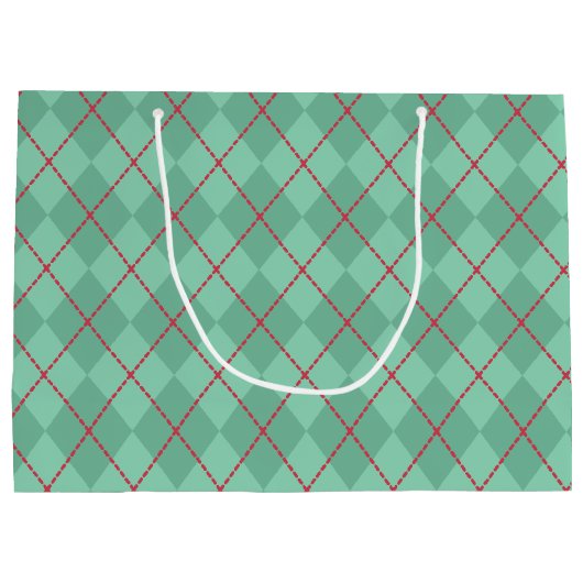 Festive Green Red-kerstcadeau Groot Cadeauzakje (Achterkant)