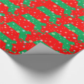 Festive Green Red Map of Massachusetts Snowflakes Cadeaupapier (Hoek)