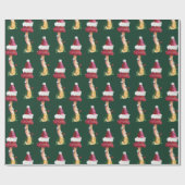 Festive Green Red Mushroom Patroon met kerstcadeau Cadeaupapier (Vlak)