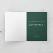 Festive Green Script Folded Two Photo Christmas Feestdagen Kaart (Binnen)