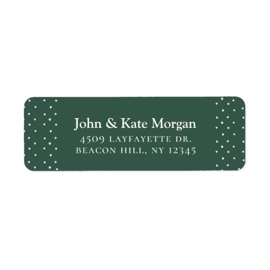 Festive Green Snowy Lijst Return Address Label (Voorkant)