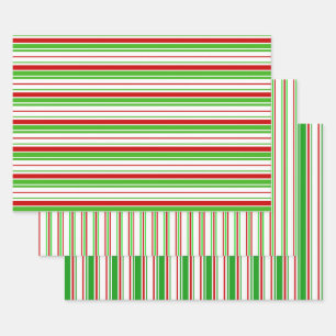 Festive Green, White, Red kerststijl Inpakpapier Vel