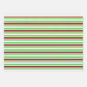 Festive Green, White, Red kerststijl Patronen Inpakpapier Vel (Voorkant 3)