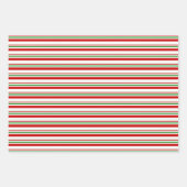 Festive Green, White, Red kerststijl Patronen Inpakpapier Vel (Voorkant 2)