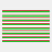 Festive Green, White, Red met kerst Threadlines Inpakpapier Vel (Voorkant)