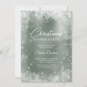 Festive green white sneeuwelegant kerst kaart (Voorkant)