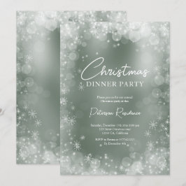 Festive green white sneeuwelegant kerst kaart