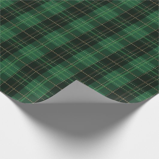 Festive Green Winter Kerstmis Pattern Cadeaupapier (Hoek)