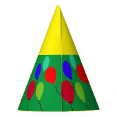 Festive Green Yellow Party Pet ballonnen Feesthoedjes (Achterkant)