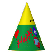 Festive Green Yellow Party Pet ballonnen Feesthoedjes (Links)