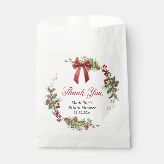 Festive Greenery Christmas Thank you Bedankzakje (Voorkant)