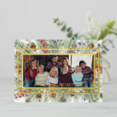 Festive greenery foto lijst aangepast kerstfeest H Folie Feestdagenkaart (Staand Voorkant)