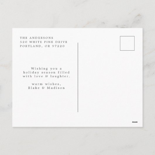 Festive Greenery & Holly Berries Wreatfoto Feestdagenkaart (Achterkant)