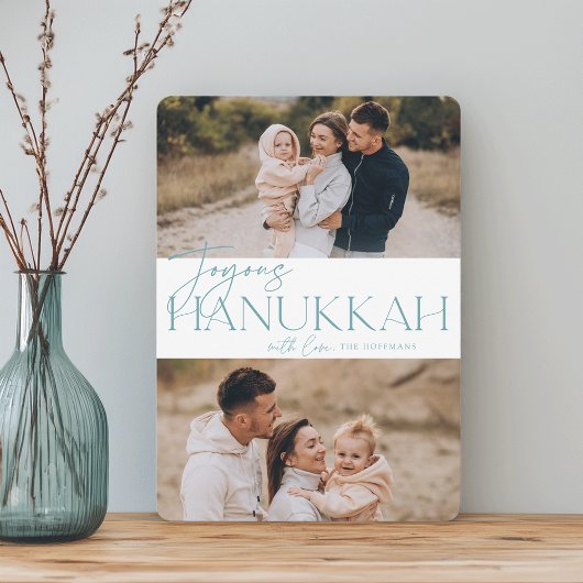 Festive Greeting | 2 Foto Joyous Hanukkah Feestdagenkaart