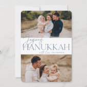 Festive Greeting | 2 Foto Joyous Hanukkah Feestdagenkaart (Voorkant)