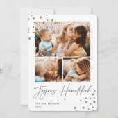 Festive Greeting | 3 Foto Collage Hanukkah Feestdagenkaart (Voorkant)