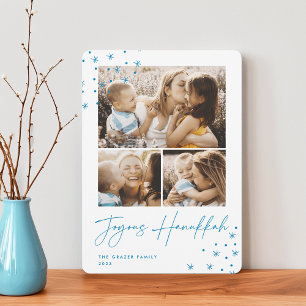 Festive Greeting   3 Foto Collage Hanukkah Feestdagenkaart