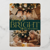 Festive Greeting | Foto Merry & Bright Two Folie Feestdagenkaart (Voorkant)
