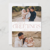 Festive Greeting | Groeten van het seizoen Twee Fo Feestdagenkaart (Voorkant)