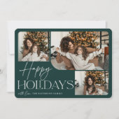 Festive Greeting | Happy Holidays 3 Photo Feestdagenkaart (Voorkant)