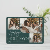 Festive Greeting | Happy Holidays 3 Photo Feestdagenkaart (Staand voorkant)