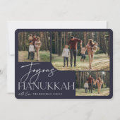 Festive Greeting | Joyous Hanukkah 3 Foto Feestdagenkaart (Voorkant)