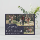 Festive Greeting | Joyous Hanukkah 3 Foto Feestdagenkaart (Staand voorkant)
