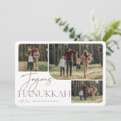 Festive Greeting | Joyous Hanukkah 3 Foto Feestdagenkaart (Staand voorkant)