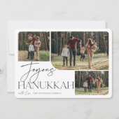 Festive Greeting | Joyous Hanukkah 3 Foto Feestdagenkaart (Voorkant)