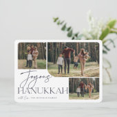 Festive Greeting | Joyous Hanukkah 3 Foto Feestdagenkaart (Staand voorkant)