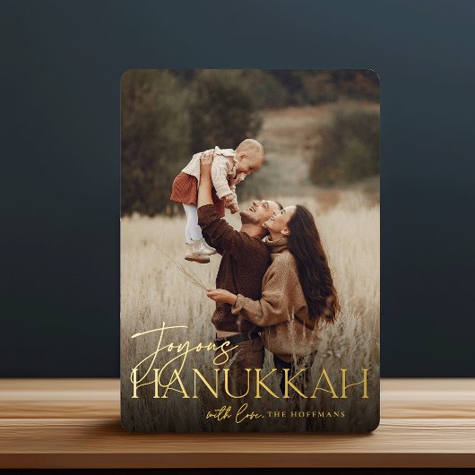 Festive Greeting | Joyous Hanukkah - Verticale fot Folie Feestdagenkaart