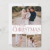 Festive Greeting | Nieuwste kerstdag 3 Foto Feestdagenkaart (Voorkant)