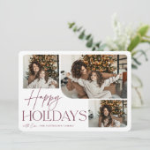 Festive Greeting | Prettige feestdagen 3 Foto Feestdagenkaart (Staand voorkant)