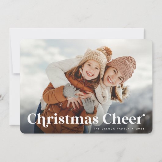 Festive Greeting | Single Photo met kerstcadeautje Feestdagenkaart (Voorkant)