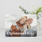 Festive Greeting | Single Photo met kerstcadeautje Feestdagenkaart (Staand voorkant)