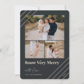 Festive Greeting | Sneeuw Zeer Merry 3 Foto Feestdagenkaart (Voorkant)