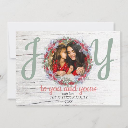 Festive Greetings Joy Foto met kerstfeestdag Feestdagenkaart (Voorkant)