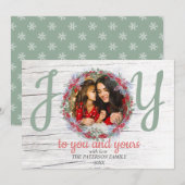 Festive Greetings Joy Foto met kerstfeestdag Feestdagenkaart (Voorkant / Achterkant)