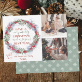 Festive Greetings Merry Kerstmis Wreator 2 Foto Feestdagenkaart