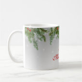 Festive Grey Kerstmis Pine & Snowflakes Merry Mok (Links)