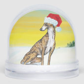 festive greyhound sneeuwbol (Voorkant)