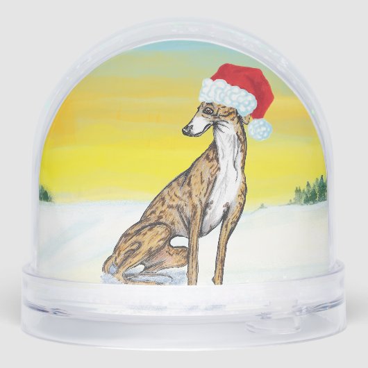 festive greyhound sneeuwbol (Achterkant)