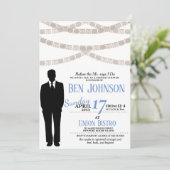 Festive Groom Shower-uitnodiging Kaart (Staand voorkant)
