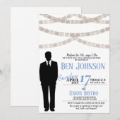 Festive Groom Shower-uitnodiging Kaart (Voorkant / Achterkant)