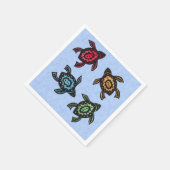 Festive Group Black Abstract Turtles gekleurd Shel Servetten (Hoek)