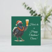 Festive Grouse with Santa Hat Christmas card Feestdagenkaart (Staand voorkant)